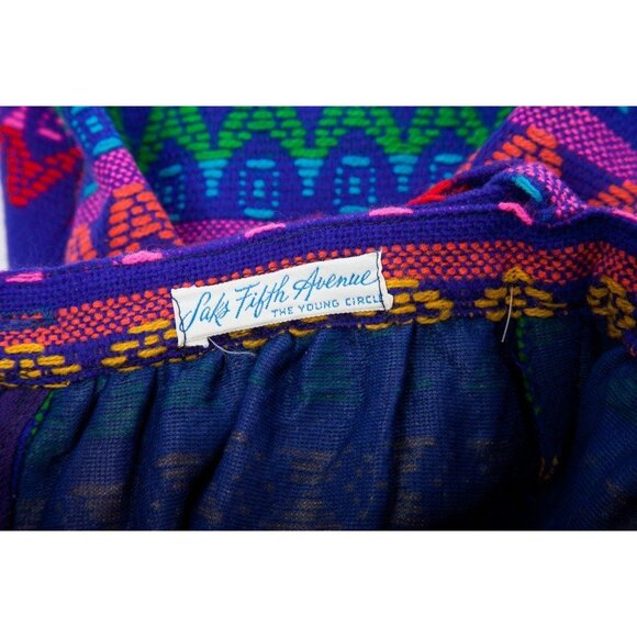 Vintage Maxi Skirt 1970's Saks Fifth Avenue The Young Circle Woven Brilliant Col - Picture 3 of 10